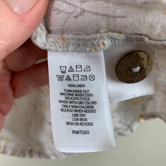 Cynthia Rowley Boxy 100% Linen Sleeveless Floral Top Size Small - Picture 7 of 7